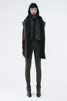 Леггинсы с завязкой ZARA, коричневый