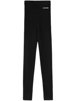 Леггинсы с завышенной талией и логотипом JIL SANDER, черный