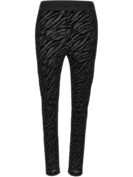 Леггинсы с зебровым принтом Versace Jeans Couture, черный