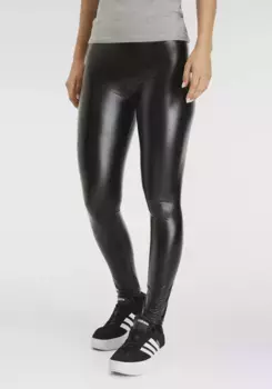 Леггинсы Sarlini, слегка блестящая кожа, черный