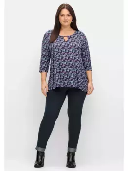 Леггинсы Sheego "Большие размеры" с фиксированными манжетами по краю, синий