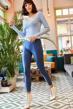 Леггинсы - синие - нормальная талия Olalook, синий