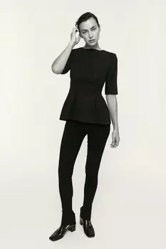 Леггинсы со средней посадкой ZARA, черный