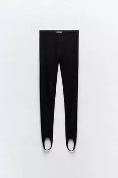 Леггинсы со стремями из смеси полиамида ZARA, черный