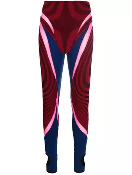 Леггинсы со вставками в рубчик Paolina Russo, красный