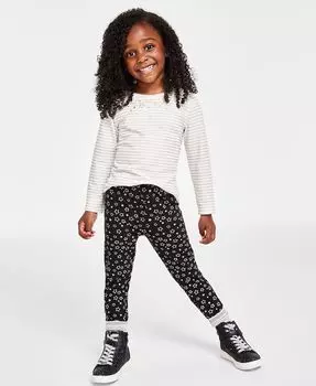 Леггинсы со звездным принтом для маленьких девочек Epic Threads, черный