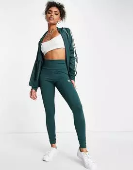 Леггинсы студенческого зеленого цвета adidas Originals
