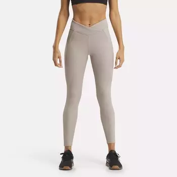 Леггинсы Studio с высокой посадкой в рубчик Reebok, пыльно-серый