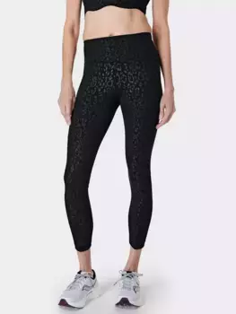 Леггинсы Sweaty Betty Power 7/8 Workout, цвет black/leopard/emboss