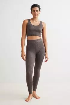 Леггинсы тонкой вязки H&amp;M, темно коричневый
