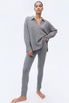 Леггинсы тонкой вязки H&M, серый