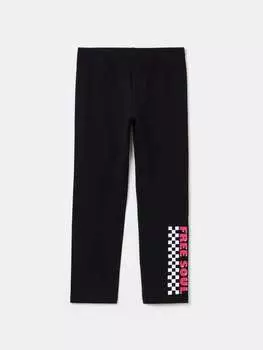 Леггинсы три четверти с принтом Ovs, цвет black