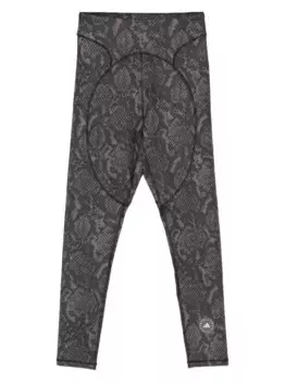 Леггинсы TruePurpose с принтом змеиной кожи Adidas by Stella McCartney, черный