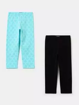 Леггинсы Two Pack из эластичного хлопка Ovs, цвет black/ light blue