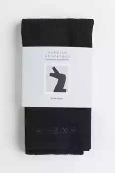 Леггинсы tyra в рубчик 200 ден H&M, черный