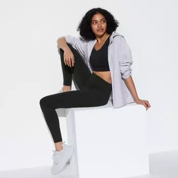 Леггинсы UNIQLO Airism ультраэластичные с защитой от ультрафиолета, черный