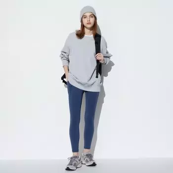 Леггинсы UNIQLO Airism ультраэластичные с защитой от ультрафиолета, темно-синий