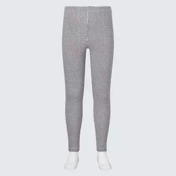 Леггинсы Uniqlo Checked Cotton, черный/белый