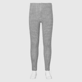 Леггинсы Uniqlo Girls Cotton Checked, черный