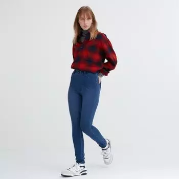 Леггинсы UNIQLO Heattech Ultra Stretch джинсовые с высокой посадкой, синий