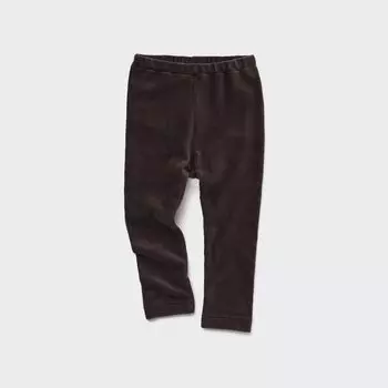 Леггинсы UNIQLO вельветовые стандартного кроя, темно-коричневый