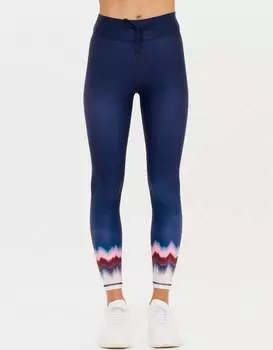Леггинсы Universe Midi в темно-синем цвете с принтом тай-дай THE UPSIDE