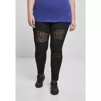 Леггинсы Urban Classics Flock Lace Inset Big, черный