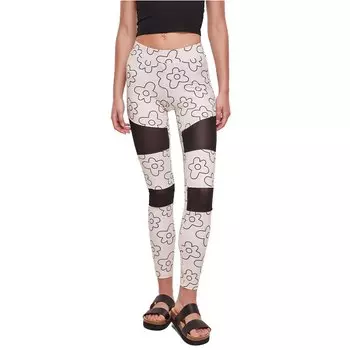 Леггинсы Urban Classics Tech AOP High Waist, бежевый