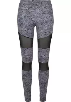 Леггинсы URBAN CLASSICS " Urban Classics Women's Ladies Tech Mesh AOP Leggings" (1 шт.), черный