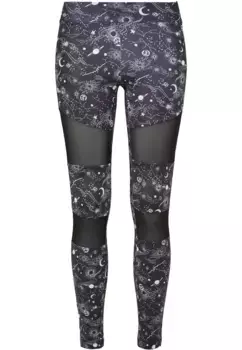 Леггинсы URBAN CLASSICS " Urban Classics Women's Ladies Tech Mesh AOP Leggings" (1 шт.), цвет Blackuniverse