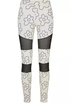 Леггинсы URBAN CLASSICS " Urban Classics Women's Ladies Tech Mesh AOP Leggings" (1 шт.), цвет Softseagrassflower