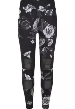 Леггинсы URBAN CLASSICS " Urban Classics Women's Girls Tech Mesh AOP Leggings" (1 шт.), цвет Darkflower Aop
