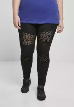 Леггинсы URBAN CLASSICS "Женские женские леггинсы из флока с кружевными вставками Urban Classics " (1 шт.), черный