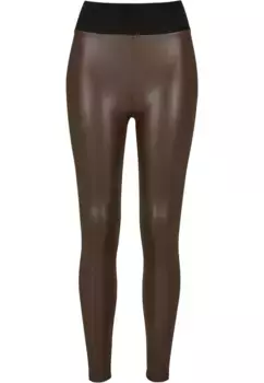 Леггинсы URBAN CLASSICS "Женские женские леггинсы из искусственной кожи Urban Classics с высокой талией" (1 шт.), коричневый
