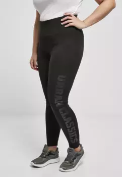 Леггинсы URBAN CLASSICS "Женские женские леггинсы с высокой талией Urban Classics с фирменным логотипом " (1 шт.), черный