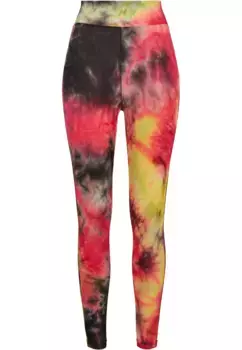 Леггинсы URBAN CLASSICS "Женские женские леггинсы Tie Dye с высокой талией Urban Classics " (1 шт.), цвет Darkpink/Black