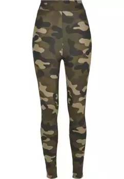 Леггинсы URBAN CLASSICS "Женские женские леггинсы Urban Classics с высокой талией Camo Tech Tech" (1 шт.), цвет Woodcamo