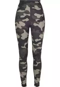 Леггинсы URBAN CLASSICS "Женские женские леггинсы Urban Classics с высокой талией Camo Tech Tech" (1 шт.), цвет Darkcamouflage