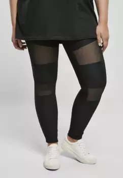 Леггинсы URBAN CLASSICS "Женские женские леггинсы в рубчик из технической сетки Urban Classics" (1 шт.), черный