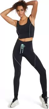 Леггинсы Valencia Blackout с высокой посадкой Koral, цвет Black/Neptune Green