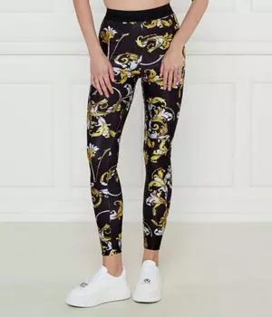 Леггинсы Versace Jeans Couture Slim Fit с принтом, черный