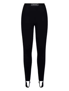Леггинсы Versace со штрипками, черный