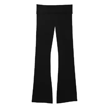 Леггинсы Victoria's Secret Pink Cotton Foldover Flare, черный