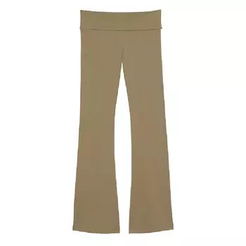 Леггинсы Victoria's Secret Pink Cotton Foldover Flare, оливковый