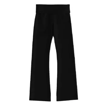 Леггинсы Victoria's Secret VS Cotton Yoga Foldover Flare, черный