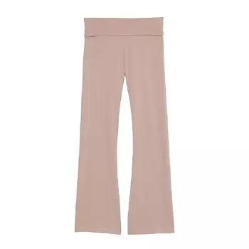 Леггинсы Victoria's Secret VS Cotton Yoga Foldover Flare, серо-бежевый