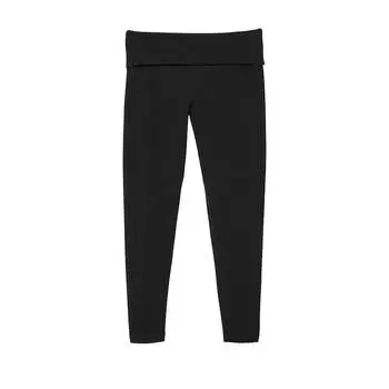 Леггинсы Victoria's Secret Yoga Mid-Rise Foldover, черный