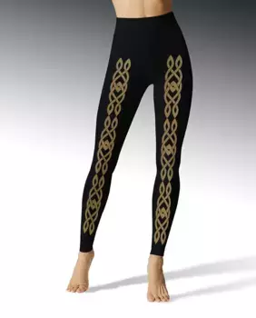 Леггинсы Vision с принтом бронзового цвета и рисунком спереди, плотность 100 ден Hyd, черный