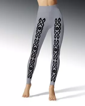 Леггинсы Vision с принтом черного в стиле фэнтези спереди, плотность 100 ден Hyd, сиреневый