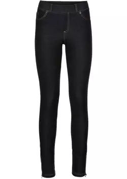 Леггинсы в джинсовом стиле на молнии Rainbow, черный